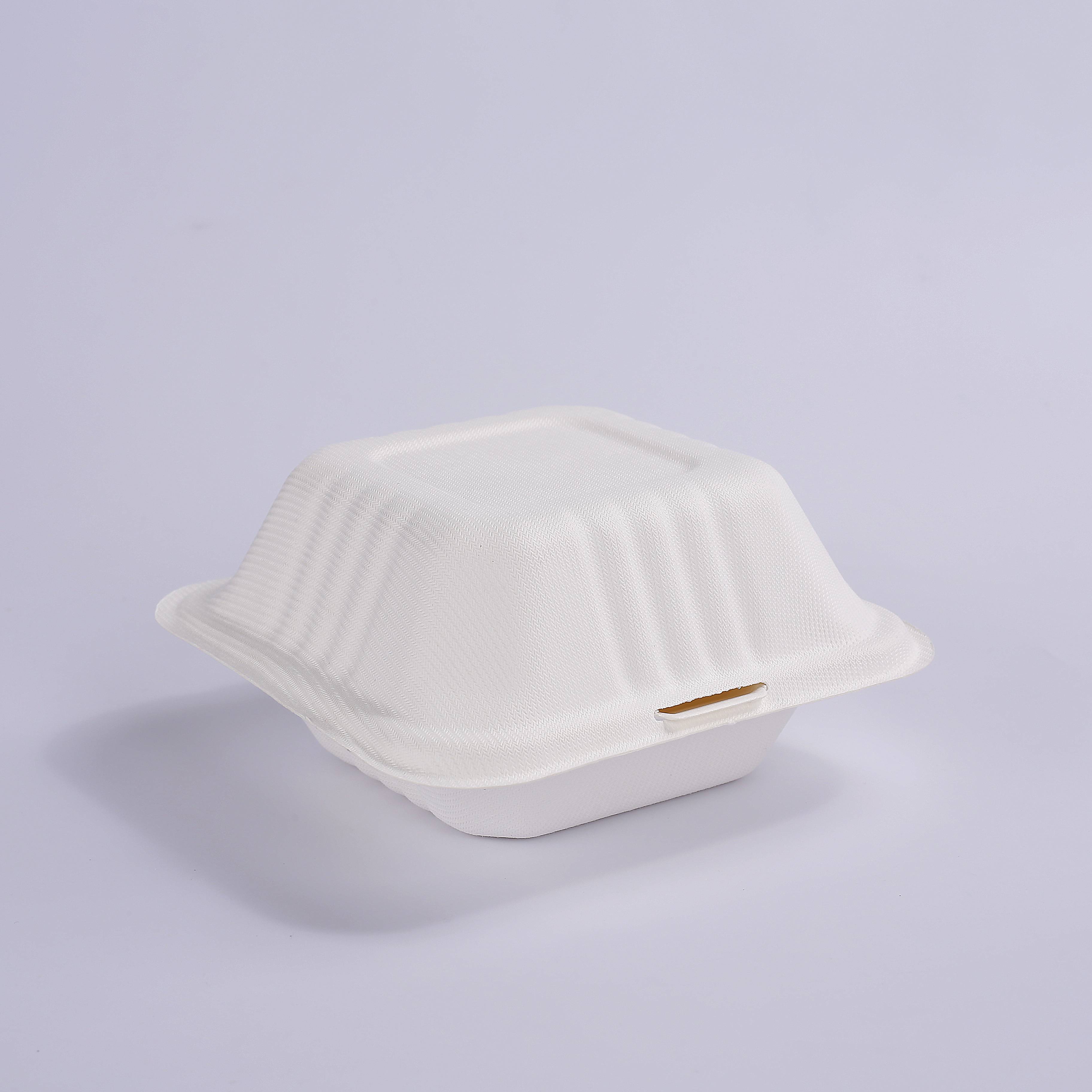 Buy Wholesale China 6-inch, Ribbed Hamburger Compostable Clamshell,,  Take-out/to-go Food Boxes - Biodegradable Containers, Hinged Lid -  Microwave-safe & Sugarcane Food Containers,food Boxes,hamburger Box at USD  0.0552